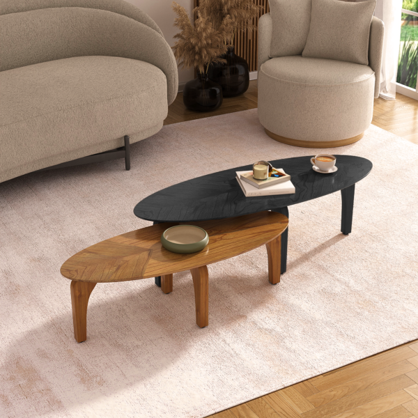Conjunto Mesa de Centro Laminada Folha Orgânica - Imagem 6