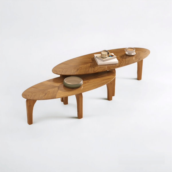 Conjunto Mesa de Centro Laminada Folha Orgânica - Imagem 2