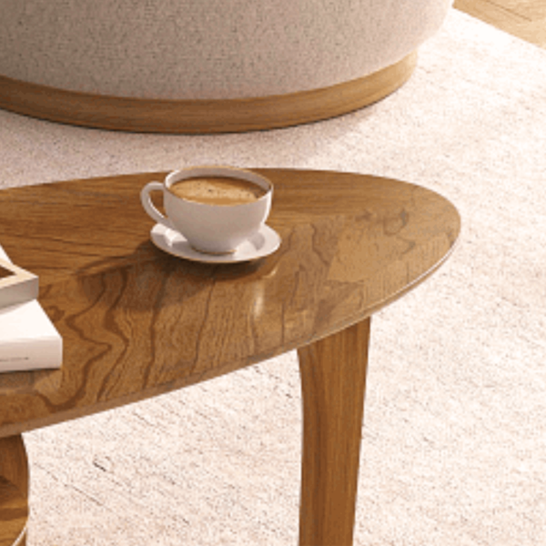 Conjunto Mesa de Centro Laminada Folha Orgânica - Imagem 3