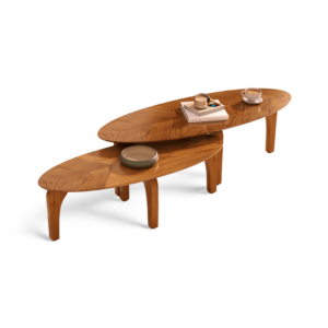 Conjunto Mesa de Centro Laminada Folha Orgânica