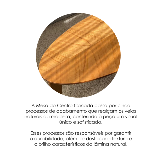 Mesa de Centro Laminada Folha Orgânico Canada 100x45  Casa Uai Mel - Imagem 5