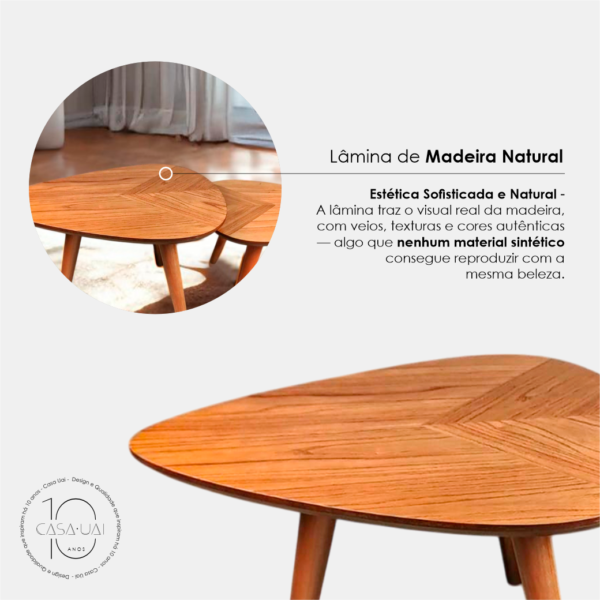 Conjunto Mesa de Centro Pe Palito Orgânico 60/50 Libano Casa Uai Laminada - Imagem 4