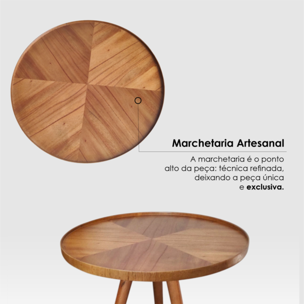 Mesa de Canto Lateral Laminada Marchetaria Candy Casa Uai Mel - Imagem 9