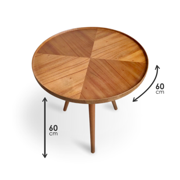 Mesa de Canto Lateral Laminada Marchetaria Candy Casa Uai Mel - Imagem 7