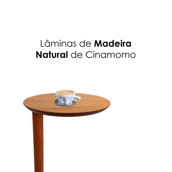Mesa De Apoio Lateral Para Sofá Ou Poltrona Sérvia Cinamomo - Imagem 4