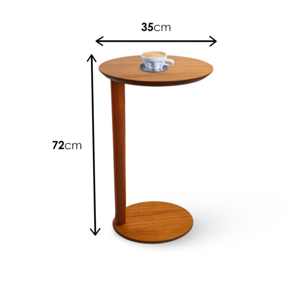 Mesa De Apoio Lateral Para Sofá Ou Poltrona Sérvia Cinamomo - Imagem 3