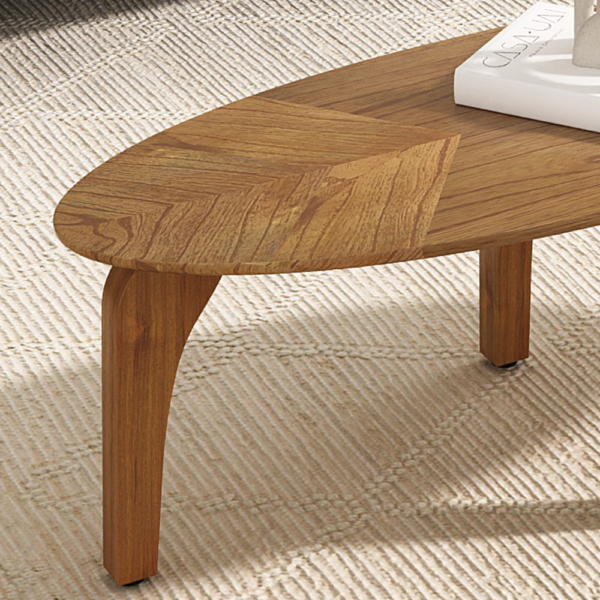 Mesa de Centro Laminada Folha Orgânico Montreal 90x40  Casa Uai Mel - Imagem 2