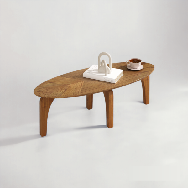 Mesa de Centro Laminada Folha Orgânico Montreal 90x40  Casa Uai Mel - Imagem 3