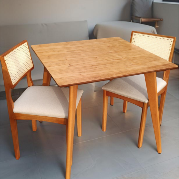 Mesa de Jantar Tampo Quadrado 90cm Laminada Slim Madeira - Imagem 3