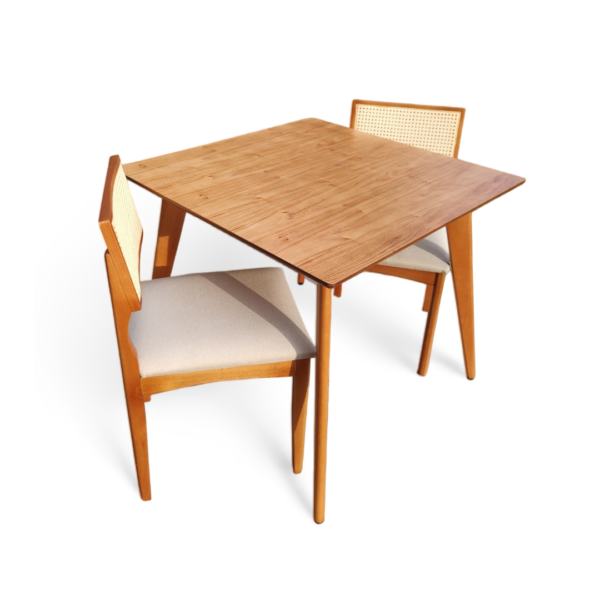Mesa de Jantar Tampo Quadrado 90cm Laminada Slim Madeira - Imagem 2