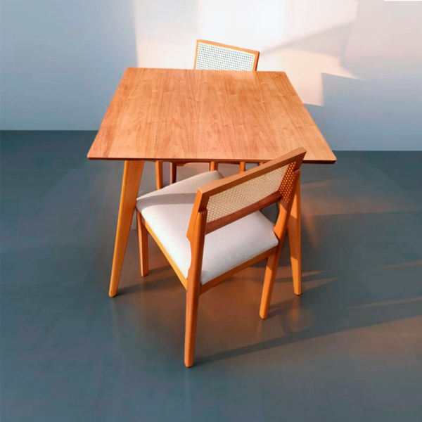 Mesa de Jantar Tampo Quadrado 90cm Laminada Slim Madeira - Imagem 4