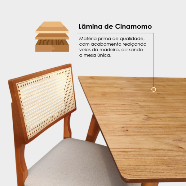 Mesa de Jantar Tampo Quadrado 90cm Laminada Slim Madeira - Imagem 5