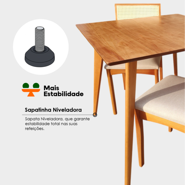 Mesa de Jantar Tampo Quadrado 90cm Laminada Slim Madeira - Imagem 7