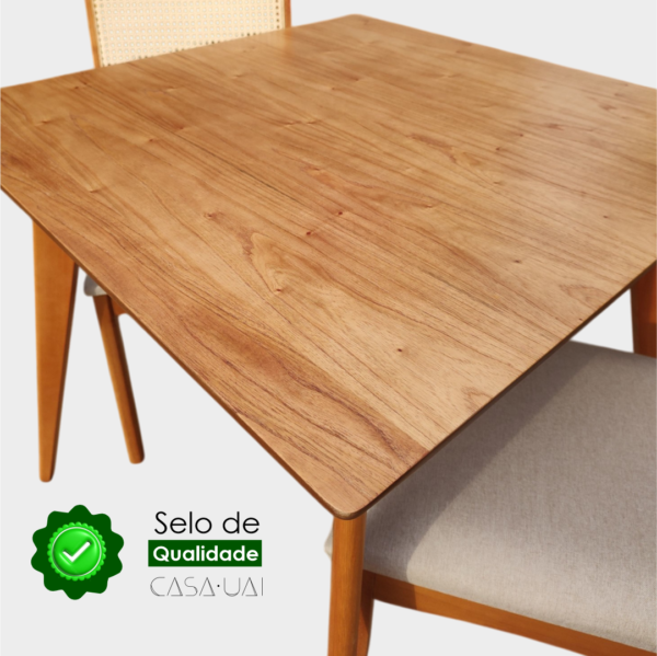 Mesa de Jantar Tampo Quadrado 90cm Laminada Slim Madeira - Imagem 8