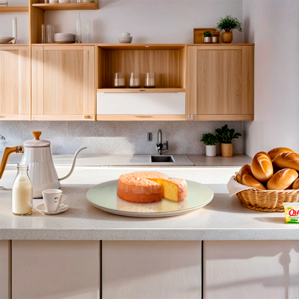 Prato Giratório 40 cm Diâmetro com Vidro Casa Uai Off White Vidro - Imagem 4